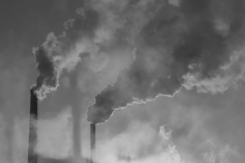 Exhaust smoke polluting clean air